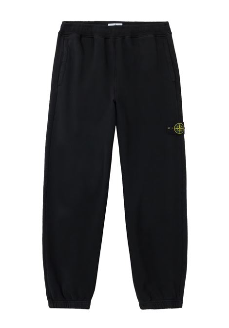 pantalone brushed organic cotton fleece uomo nero STONE ISLAND | K2S15 6200004 S0A20V0029